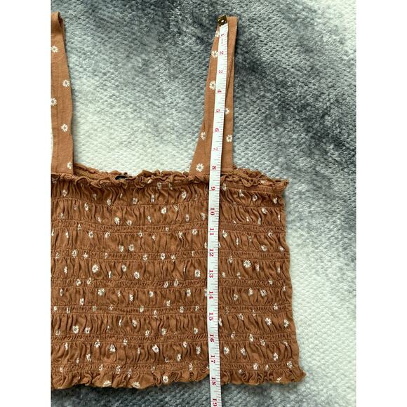 Bundle American Eagle Daisy Floral Cropped Smocked Tank Top Women Size Large - Picture 13 of 13